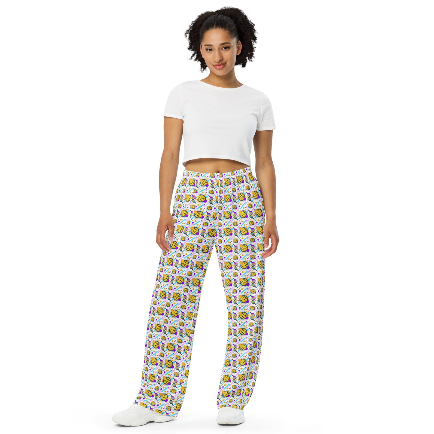 All-over print unisex wide-leg pants