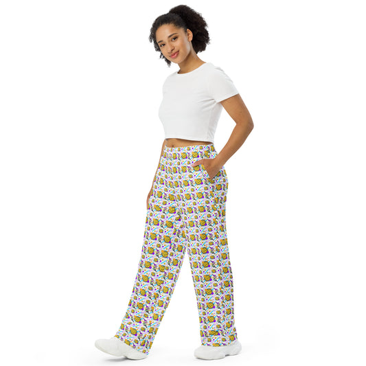 All-over print unisex wide-leg pants