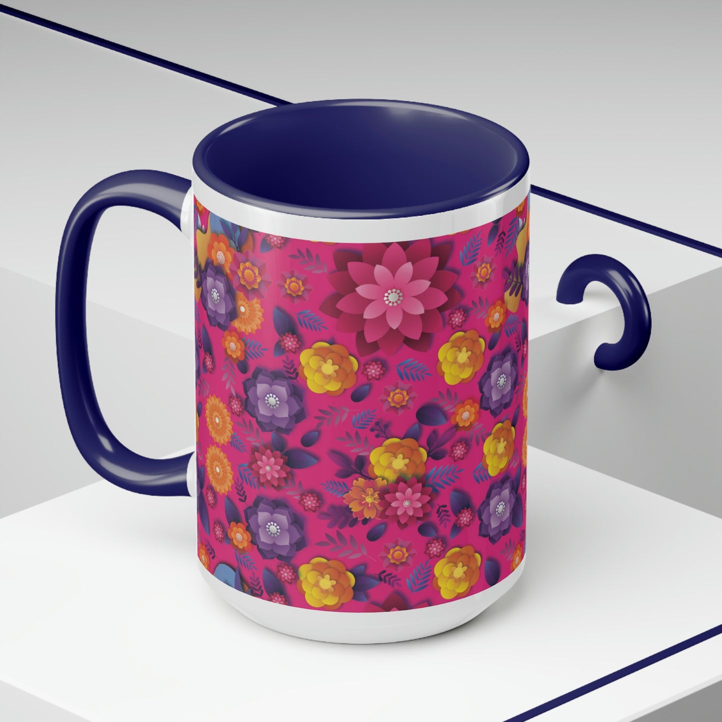 Two-Tone Coffee Mugs, 15oz