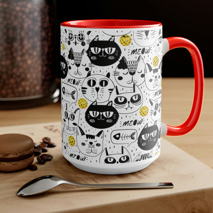 Two-Tone Coffee Mugs, 15oz