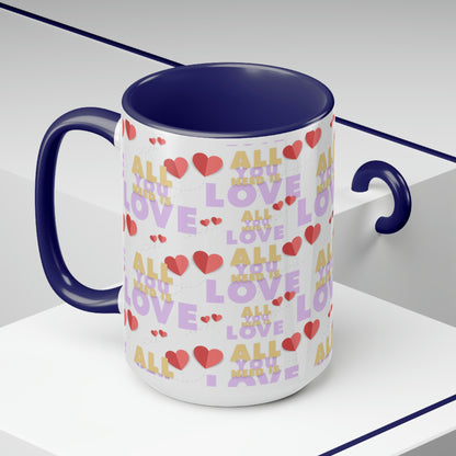Two-Tone Coffee Mugs, 15oz