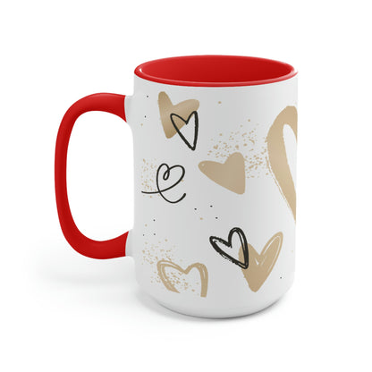 Two-Tone Coffee Mugs, 15oz