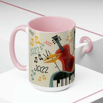 Two-Tone Coffee Mugs, 15oz