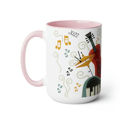 Two-Tone Coffee Mugs, 15oz