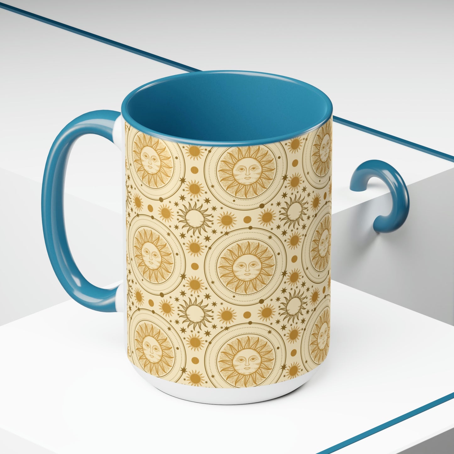Two-Tone Coffee Mugs, 15oz