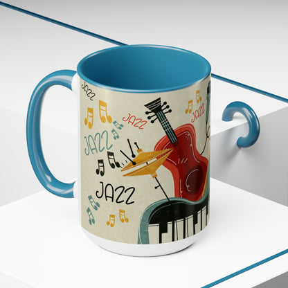 Two-Tone Coffee Mugs, 15oz