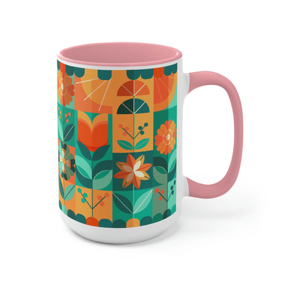 Two-Tone Coffee Mugs, 15oz