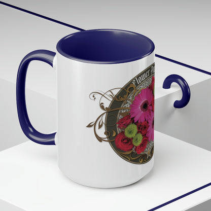 Two-Tone Coffee Mugs, 15oz