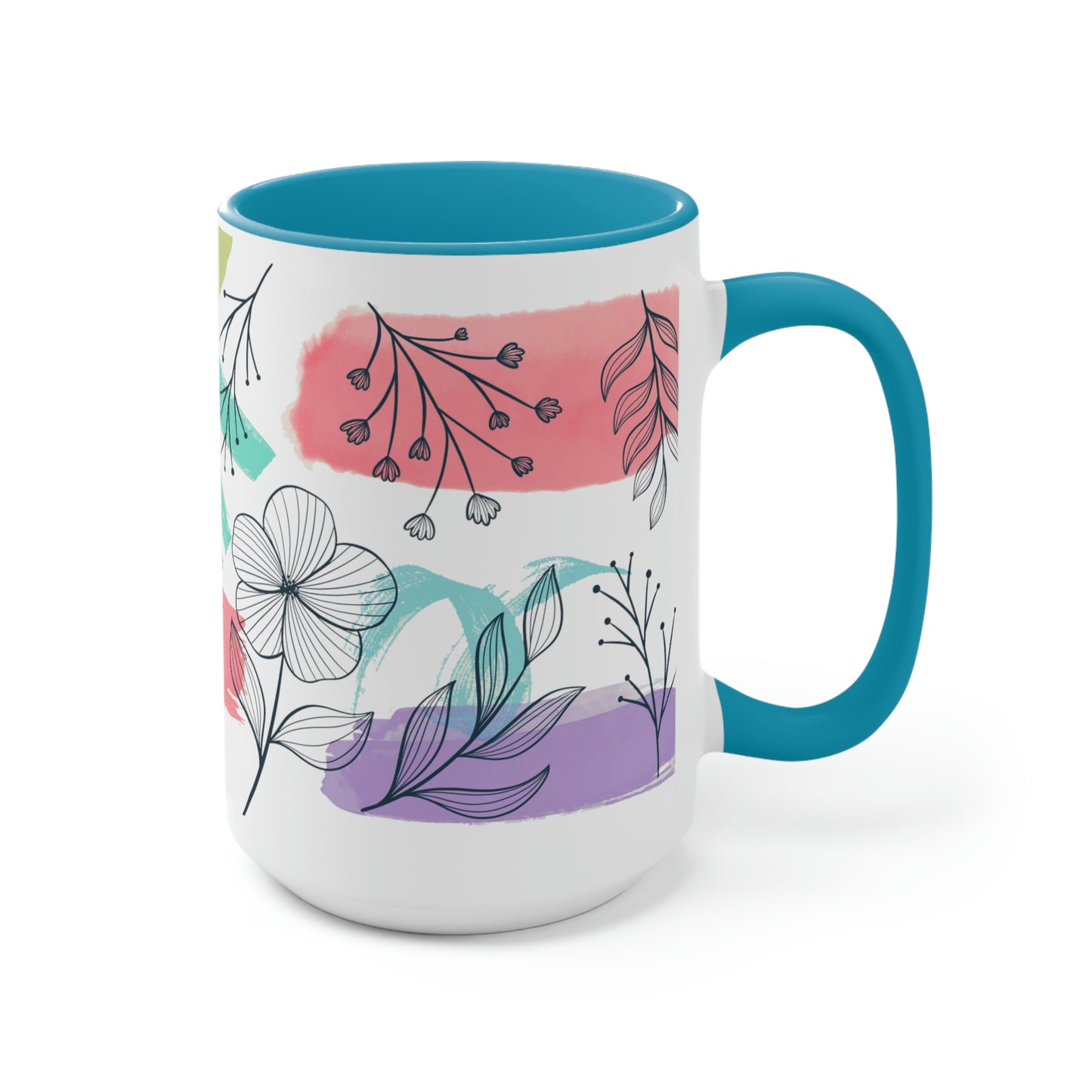 Two-Tone Coffee Mugs, 15oz