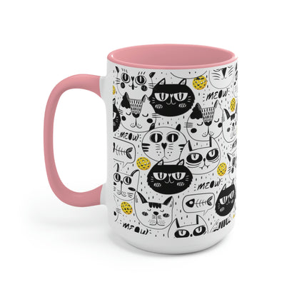 Two-Tone Coffee Mugs, 15oz