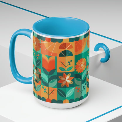 Two-Tone Coffee Mugs, 15oz