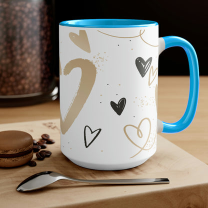 Two-Tone Coffee Mugs, 15oz