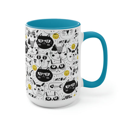 Two-Tone Coffee Mugs, 15oz