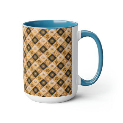 Two-Tone Coffee Mugs, 15oz
