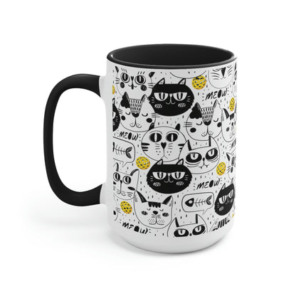 Two-Tone Coffee Mugs, 15oz