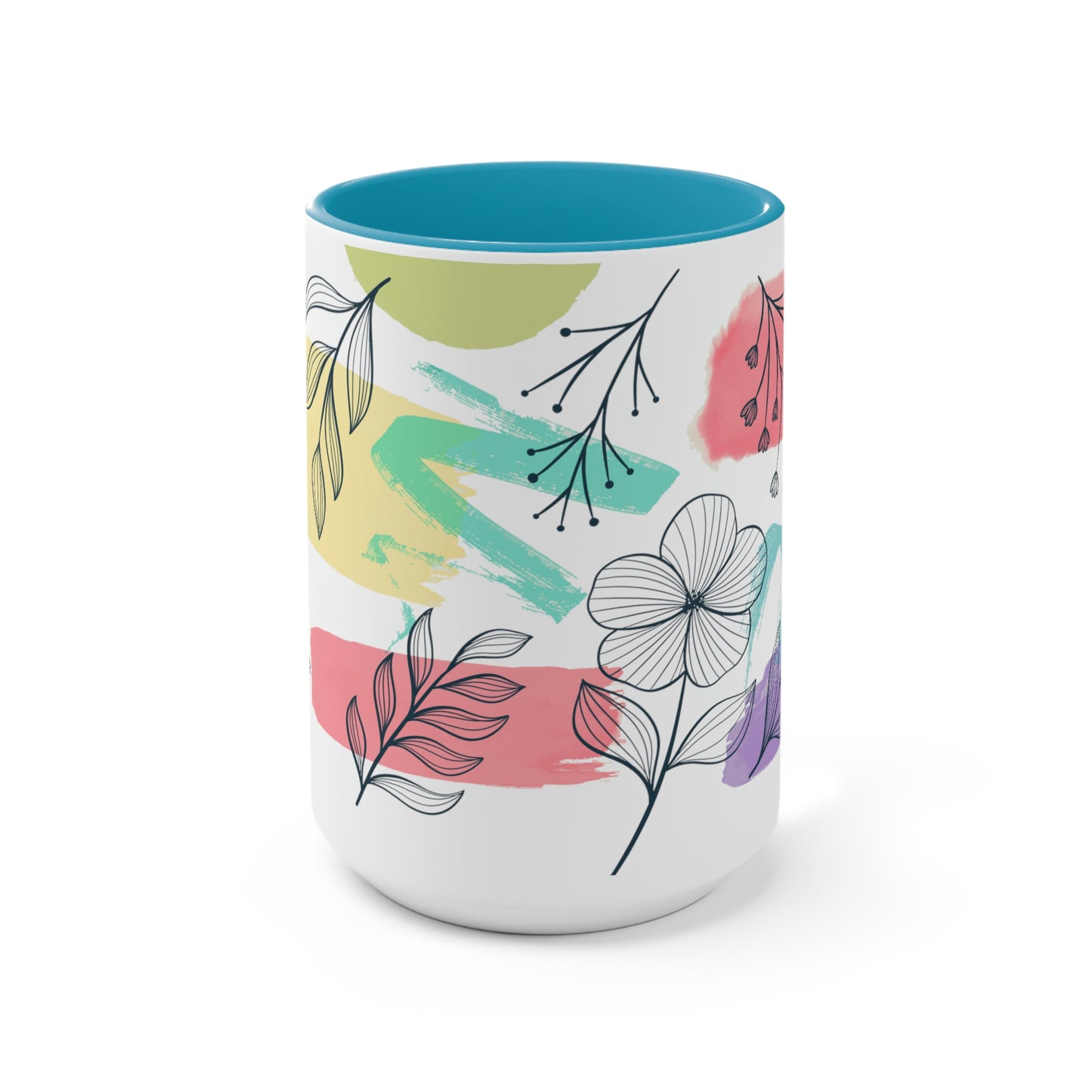 Two-Tone Coffee Mugs, 15oz