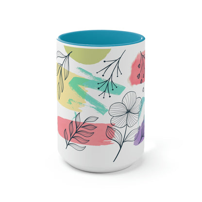 Two-Tone Coffee Mugs, 15oz