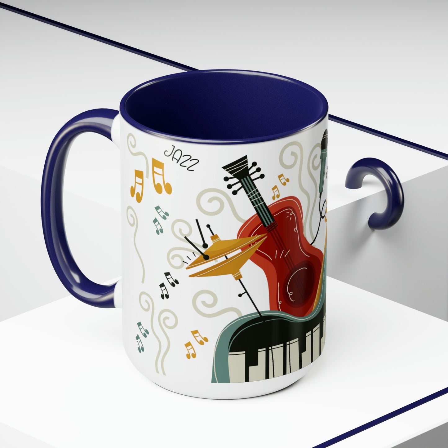 Two-Tone Coffee Mugs, 15oz