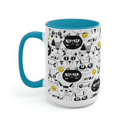 Two-Tone Coffee Mugs, 15oz