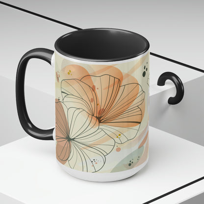 Two-Tone Coffee Mugs, 15oz