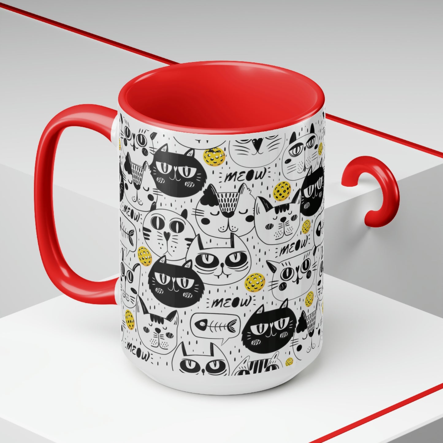 Two-Tone Coffee Mugs, 15oz