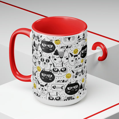 Two-Tone Coffee Mugs, 15oz