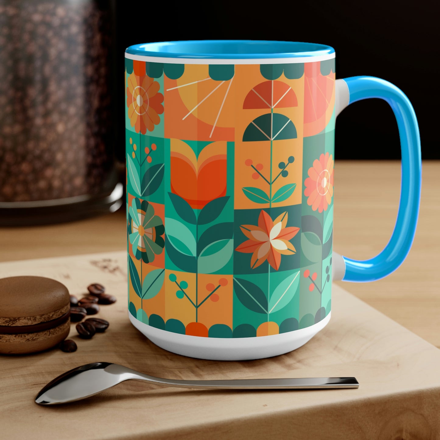 Two-Tone Coffee Mugs, 15oz