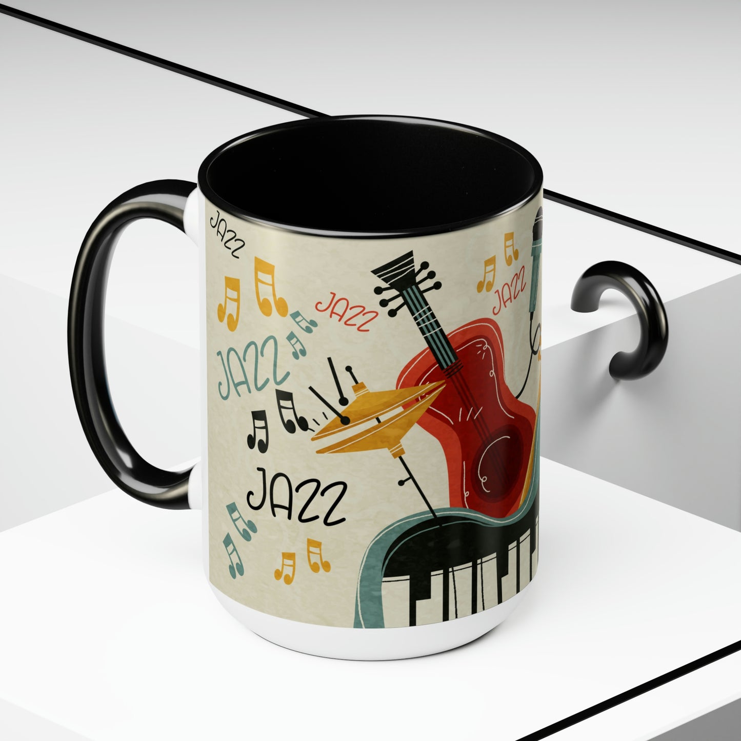 Two-Tone Coffee Mugs, 15oz