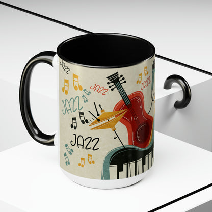 Two-Tone Coffee Mugs, 15oz