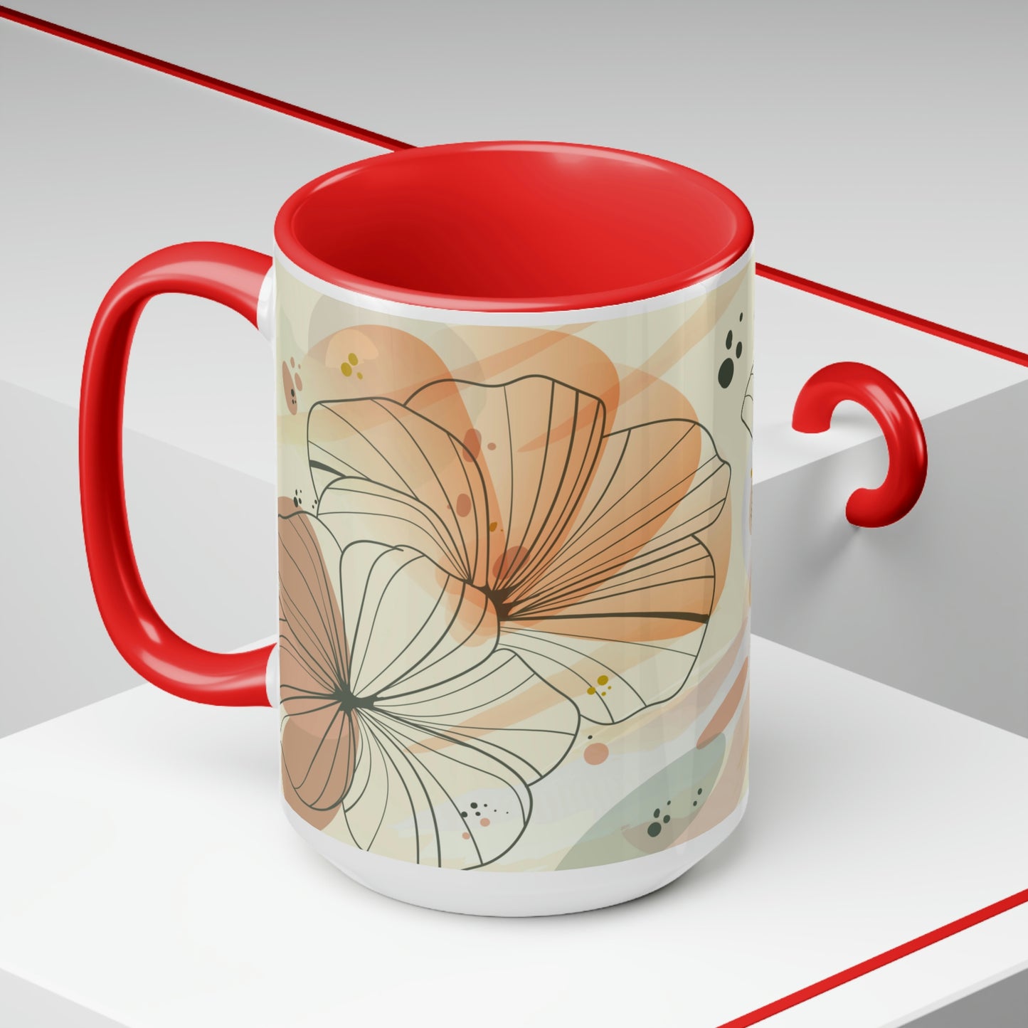 Two-Tone Coffee Mugs, 15oz