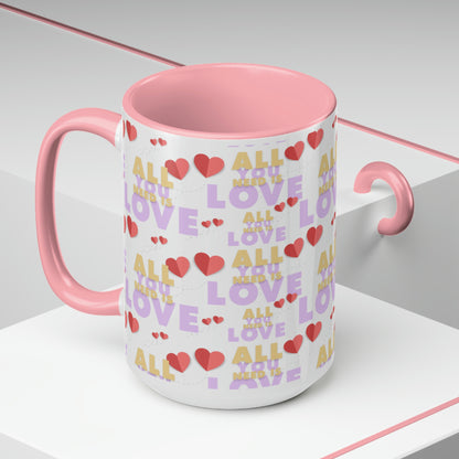 Two-Tone Coffee Mugs, 15oz