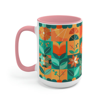 Two-Tone Coffee Mugs, 15oz