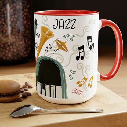 Two-Tone Coffee Mugs, 15oz