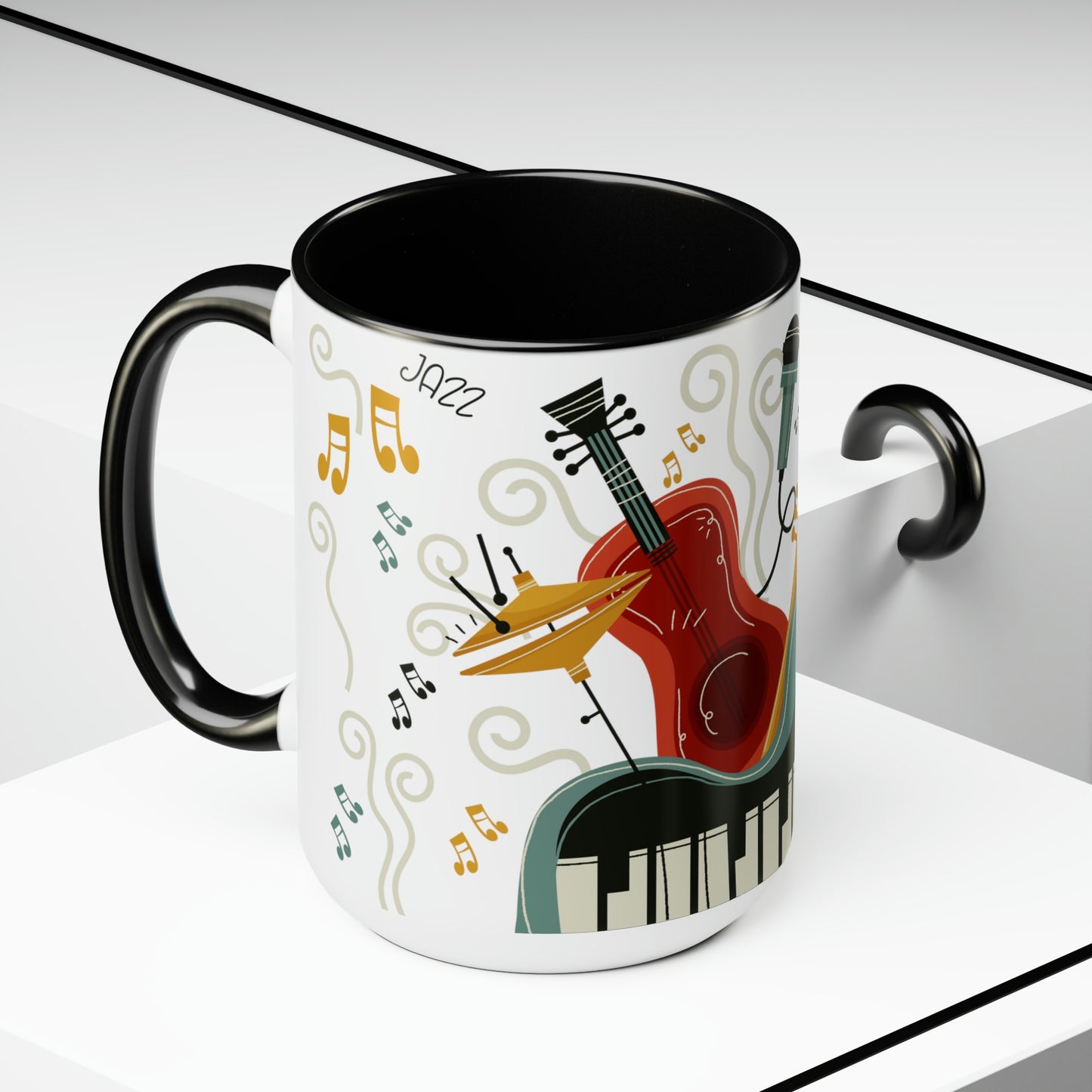 Two-Tone Coffee Mugs, 15oz