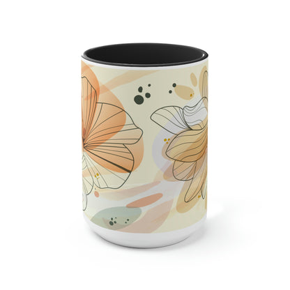 Two-Tone Coffee Mugs, 15oz